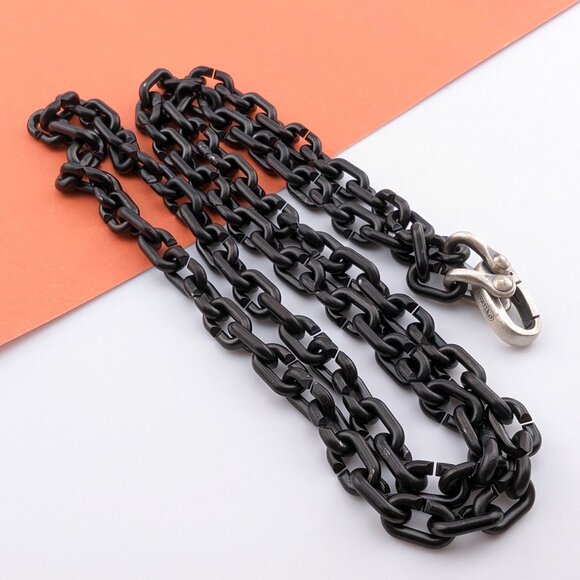 David Yurman Other - DAVID YURMAN Sterling Silver Black Titanium Narrow Link Chain 26 inch Necklace